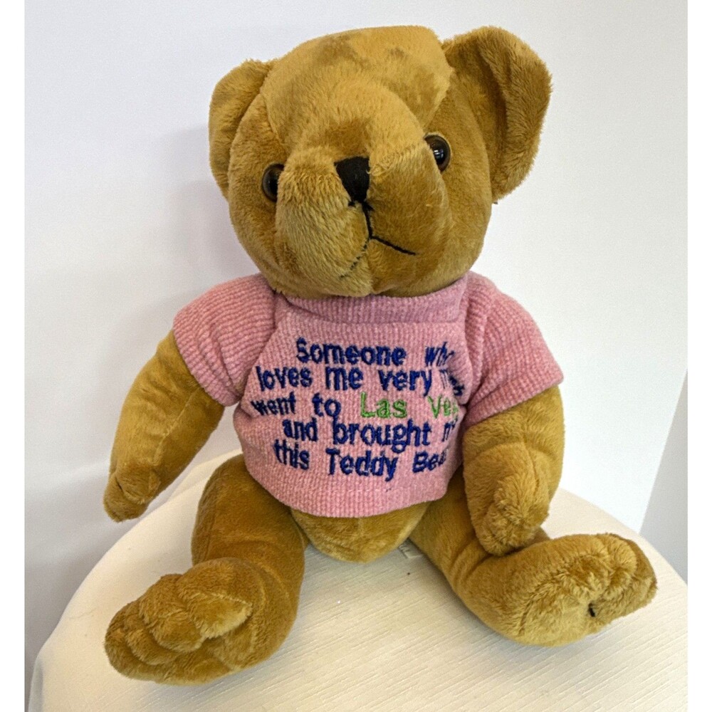Royal Plush Brown Teddy Bear Plush w/ Pink Las Vegas Shirt "Someone who..."